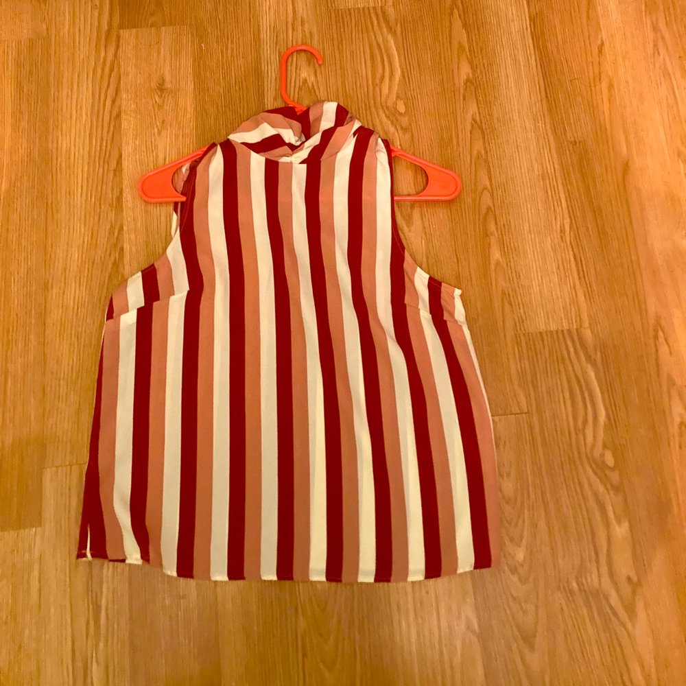 Striped Sleeveless Blouse